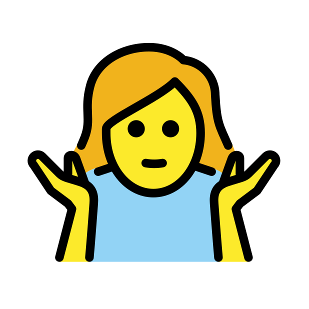 woman shrugging transparent PNG icon, color version, 618 by 618 pixels