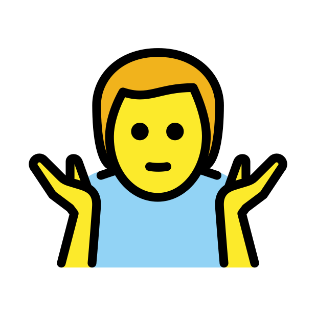 man shrugging transparent PNG icon, color version, 618 by 618 pixels