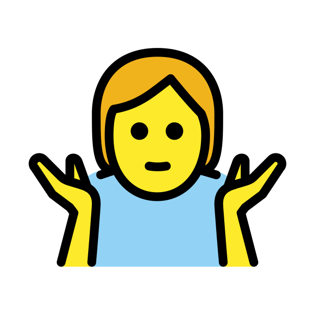 person shrugging transparent PNG icon, color version, 618 by 618 pixels