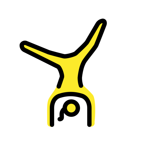 woman cartwheeling transparent PNG icon, color version, 618 by 618 pixels