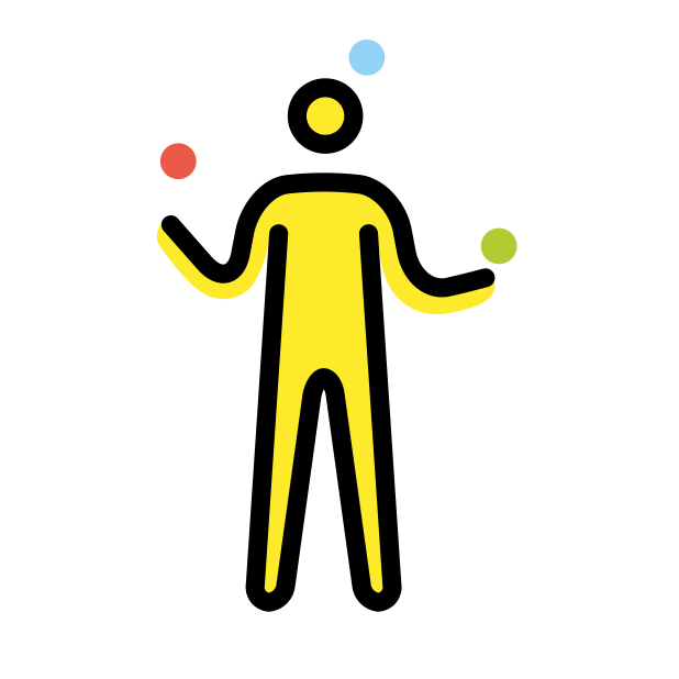 man juggling transparent PNG icon, color version, 618 by 618 pixels
