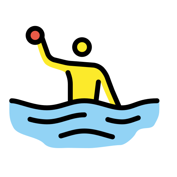 man playing water polo transparent PNG icon, color version, 618 by 618 pixels