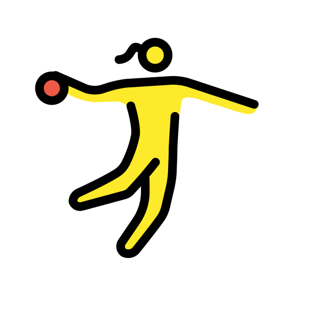 woman playing handball transparent PNG icon, color version, 618 by 618 pixels