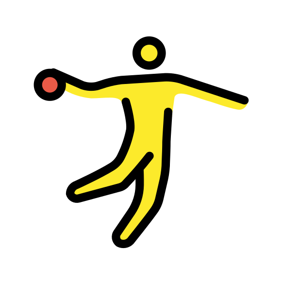 man playing handball transparent PNG icon, color version, 618 by 618 pixels