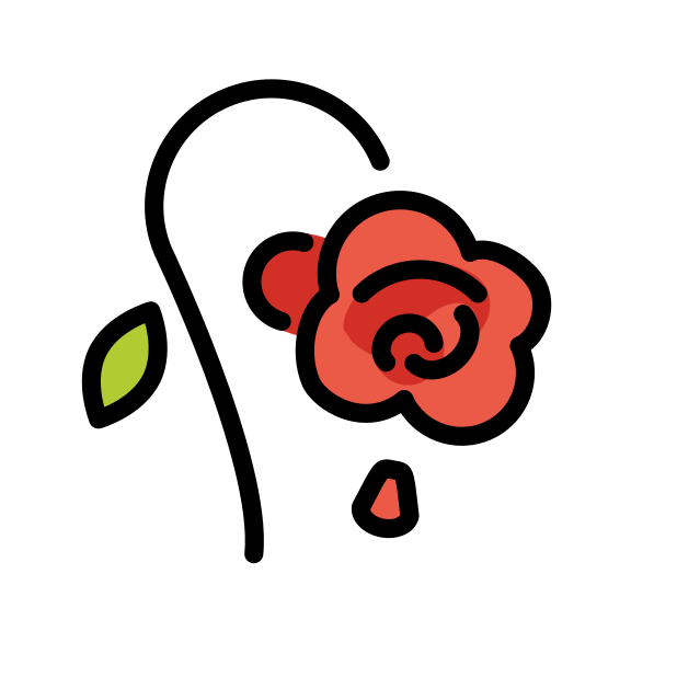 wilted flower transparent PNG icon, color version, 618 by 618 pixels