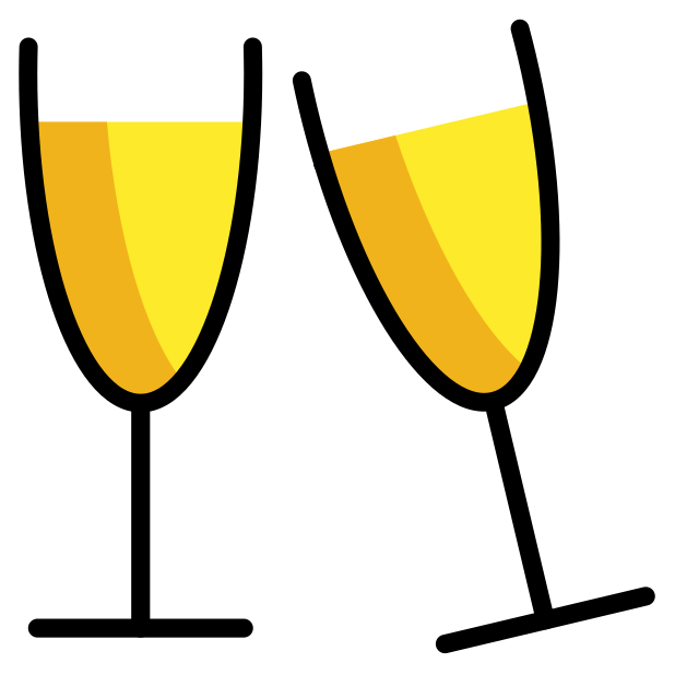 clinking glasses transparent PNG icon, color version, 618 by 618 pixels