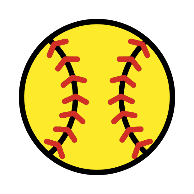 softball transparent PNG icon, color version, 618 by 618 pixels