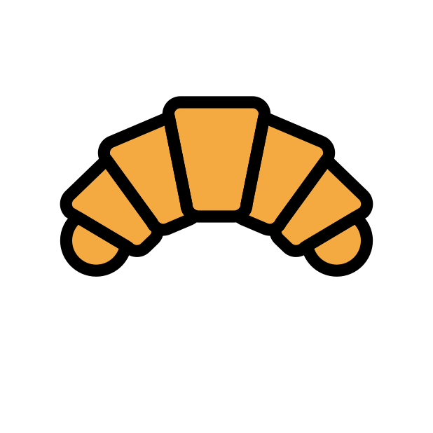 croissant transparent PNG icon, color version, 618 by 618 pixels