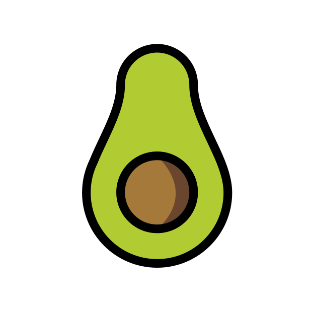 avocado transparent PNG icon, color version, 618 by 618 pixels