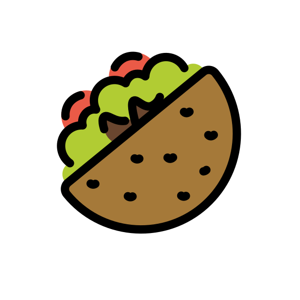 stuffed flatbread transparent PNG icon, color version, 618 by 618 pixels
