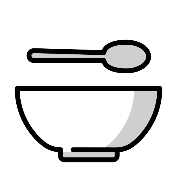 bowl with spoon transparent PNG icon, color version, 618 by 618 pixels
