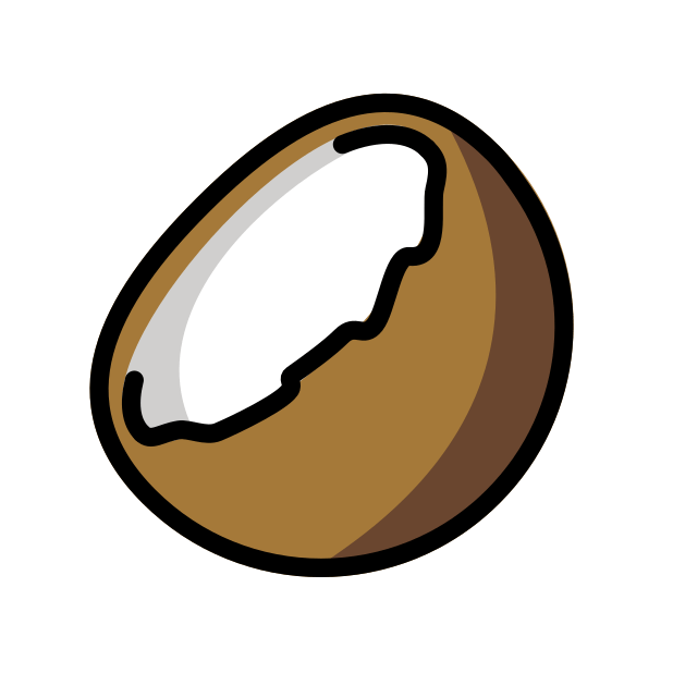 coconut transparent PNG icon, color version, 618 by 618 pixels