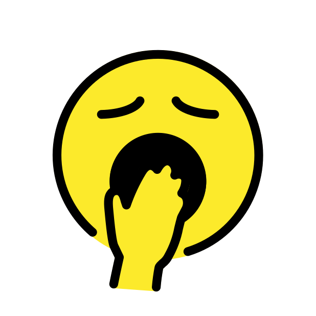 yawning face transparent PNG icon, color version, 618 by 618 pixels