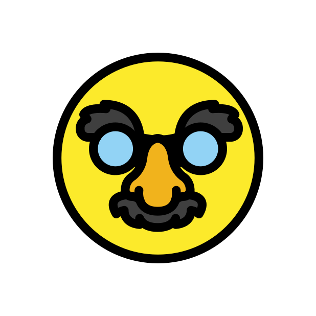 disguised face transparent PNG icon, color version, 618 by 618 pixels