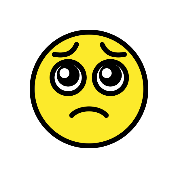 pleading face transparent PNG icon, color version, 618 by 618 pixels
