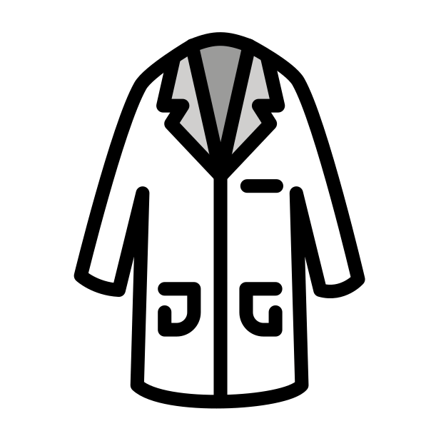 lab coat transparent PNG icon, color version, 618 by 618 pixels