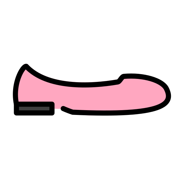 flat shoe transparent PNG icon, color version, 618 by 618 pixels