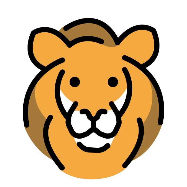 lion transparent PNG icon, color version, 618 by 618 pixels