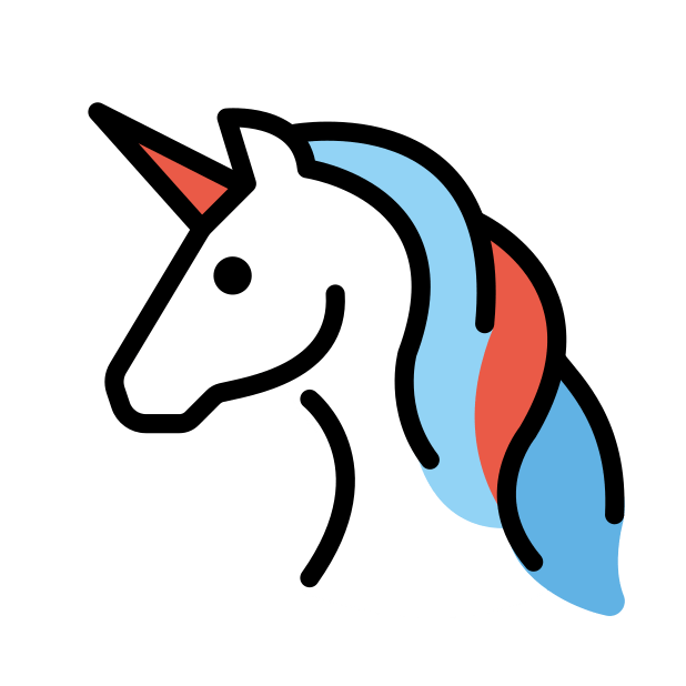 unicorn transparent PNG icon, color version, 618 by 618 pixels