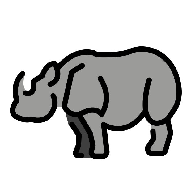 rhinoceros transparent PNG icon, color version, 618 by 618 pixels