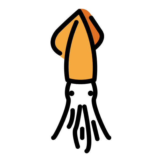 squid transparent PNG icon, color version, 618 by 618 pixels