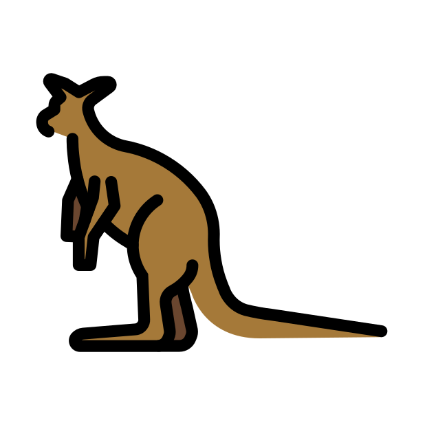 kangaroo transparent PNG icon, color version, 618 by 618 pixels