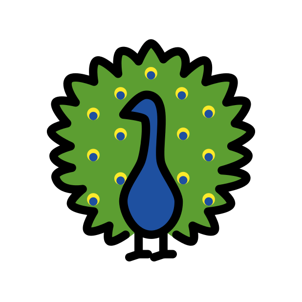 peacock transparent PNG icon, color version, 618 by 618 pixels