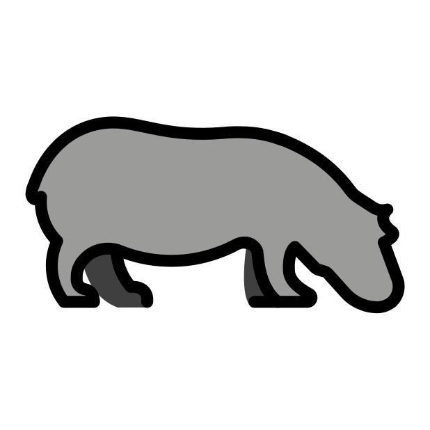 hippopotamus transparent PNG icon, color version, 618 by 618 pixels