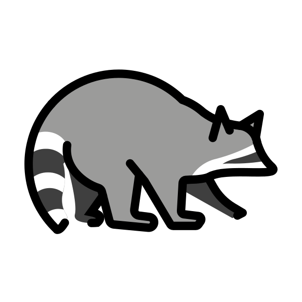 raccoon transparent PNG icon, color version, 618 by 618 pixels