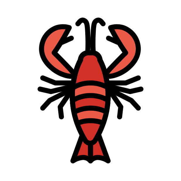 lobster transparent PNG icon, color version, 618 by 618 pixels