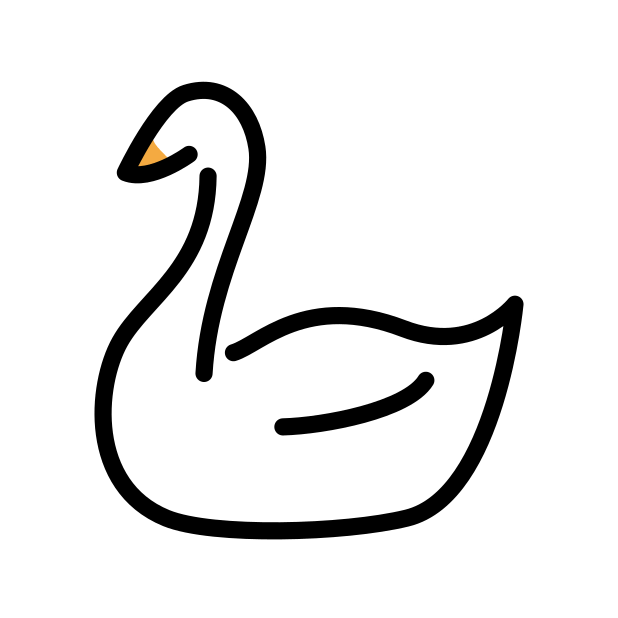 swan transparent PNG icon, color version, 618 by 618 pixels