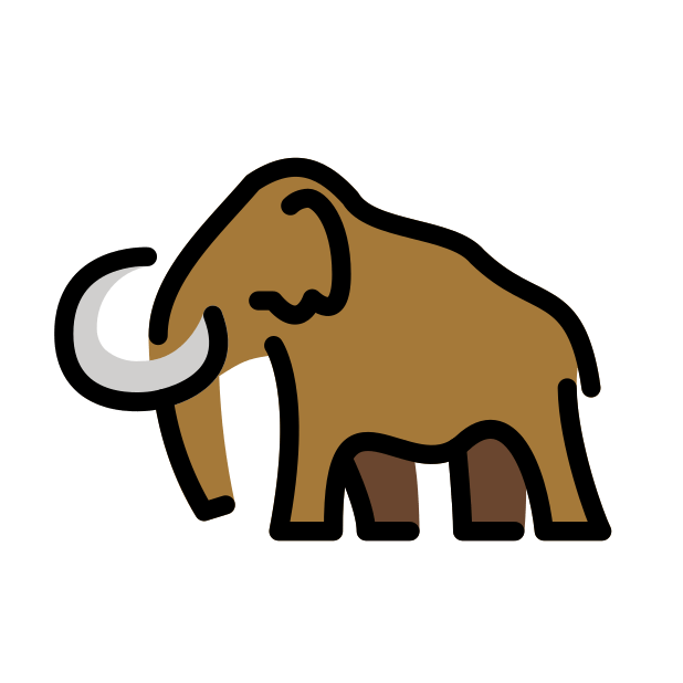 mammoth transparent PNG icon, color version, 618 by 618 pixels