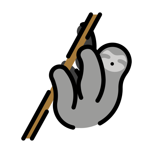 sloth transparent PNG icon, color version, 618 by 618 pixels