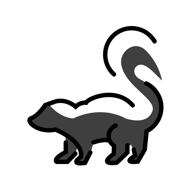 skunk transparent PNG icon, color version, 618 by 618 pixels