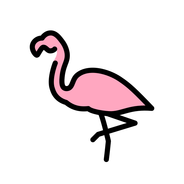 flamingo transparent PNG icon, color version, 618 by 618 pixels