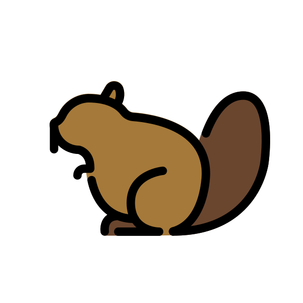 beaver transparent PNG icon, color version, 618 by 618 pixels