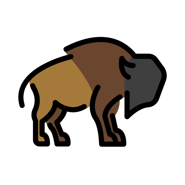 bison transparent PNG icon, color version, 618 by 618 pixels