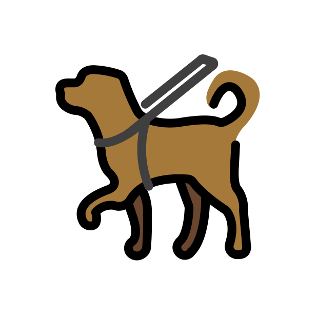 guide dog transparent PNG icon, color version, 618 by 618 pixels