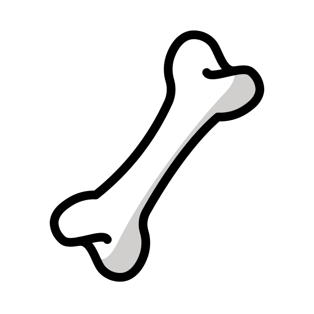 bone transparent PNG icon, color version, 618 by 618 pixels