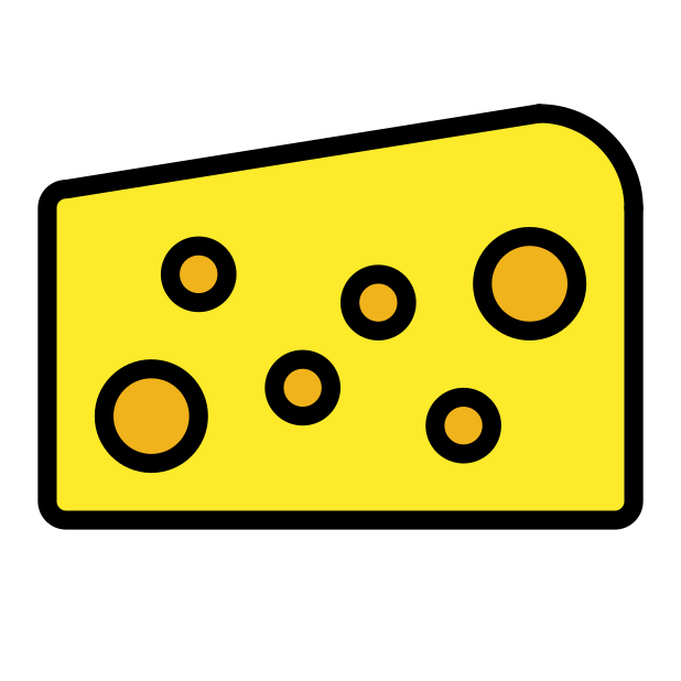 cheese wedge transparent PNG icon, color version, 618 by 618 pixels