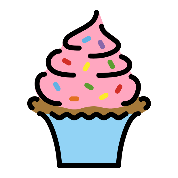 cupcake transparent PNG icon, color version, 618 by 618 pixels