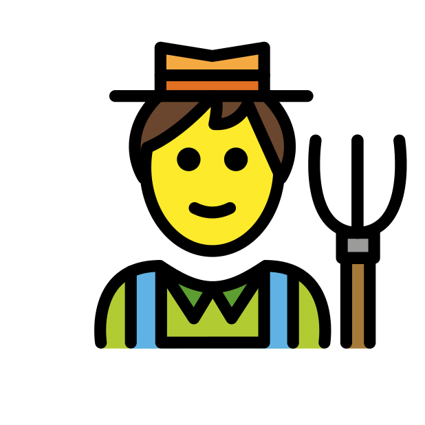 farmer transparent PNG icon, color version, 618 by 618 pixels
