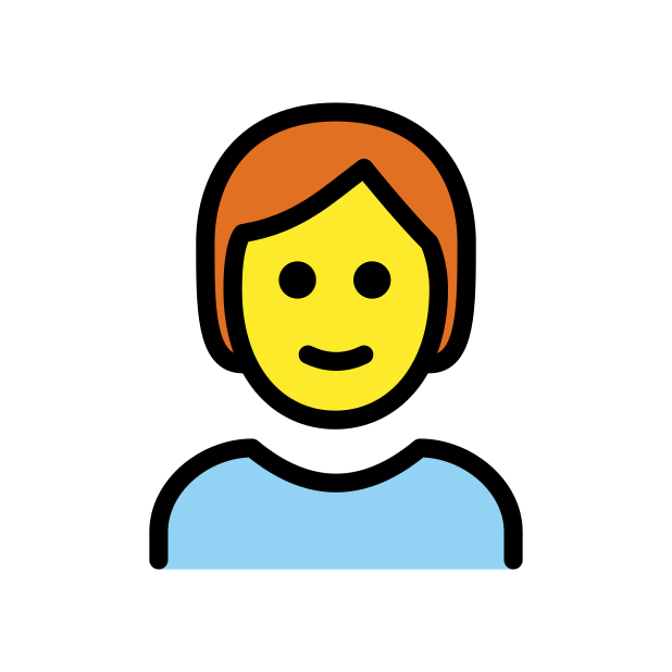 person: red hair transparent PNG icon, color version, 618 by 618 pixels