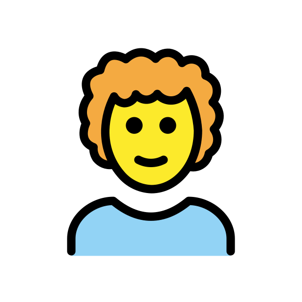 person: curly hair transparent PNG icon, color version, 618 by 618 pixels