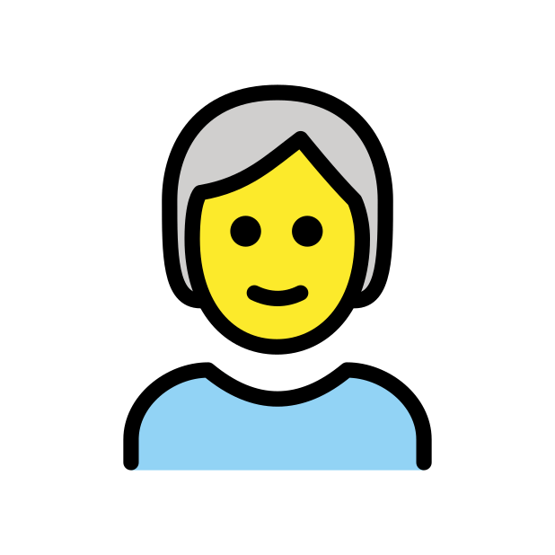 person: white hair transparent PNG icon, color version, 618 by 618 pixels