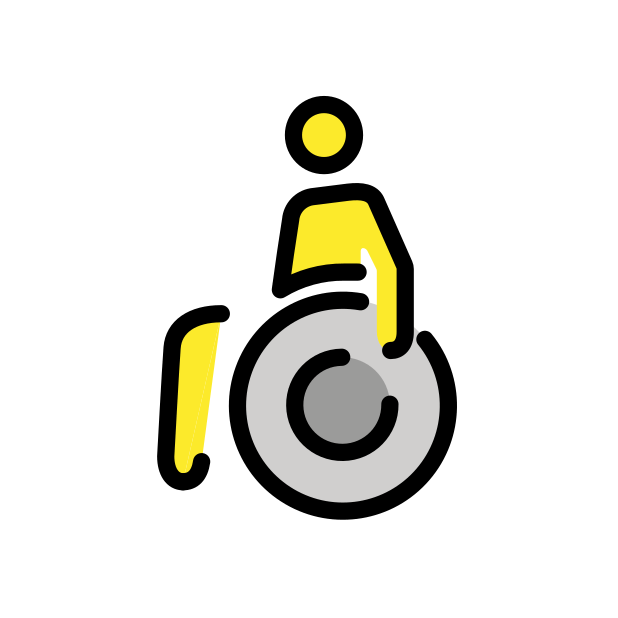 person in manual wheelchair transparent PNG icon, color version, 618 by 618 pixels
