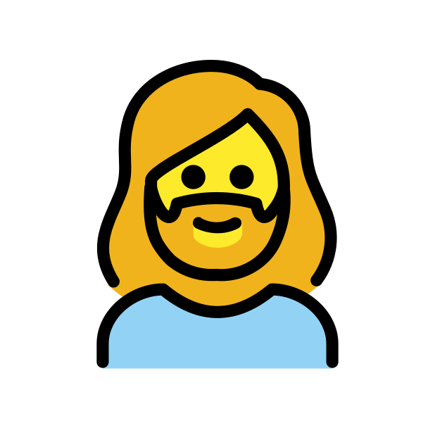 woman: beard transparent PNG icon, color version, 618 by 618 pixels