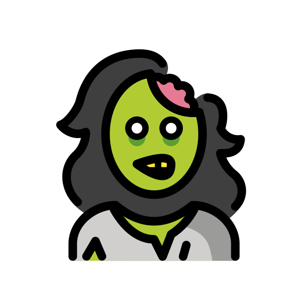 woman zombie transparent PNG icon, color version, 618 by 618 pixels