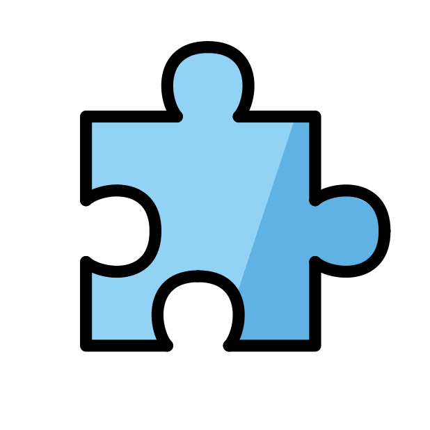puzzle piece transparent PNG icon, color version, 618 by 618 pixels