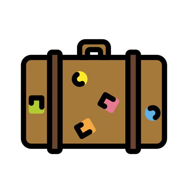 luggage transparent PNG icon, color version, 618 by 618 pixels